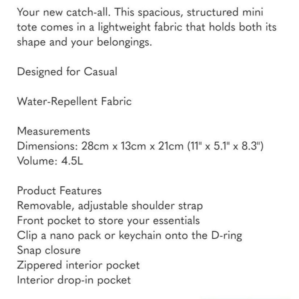 LULULEMON Boxy Mini Tote Toile Turtledove Navy and Obsidian 4.5 L NWT - Picture 16 of 16